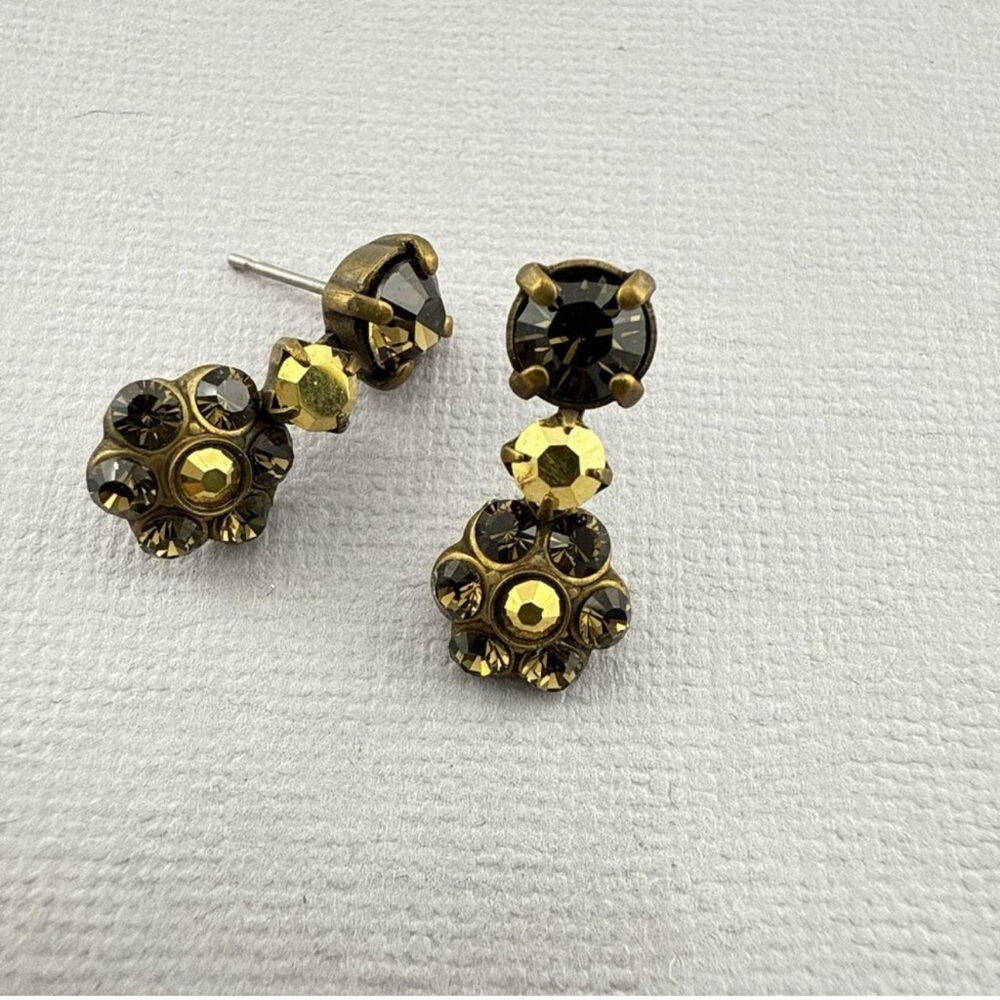 Sorrelli Earrings Crystal Orange Brown Gold Fall Autumn Rhinestone